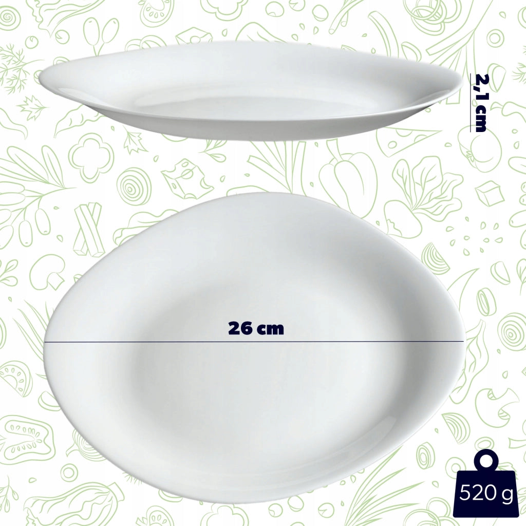 Set di 3 piatti piani KADAX da 28 cm, colore bianco.