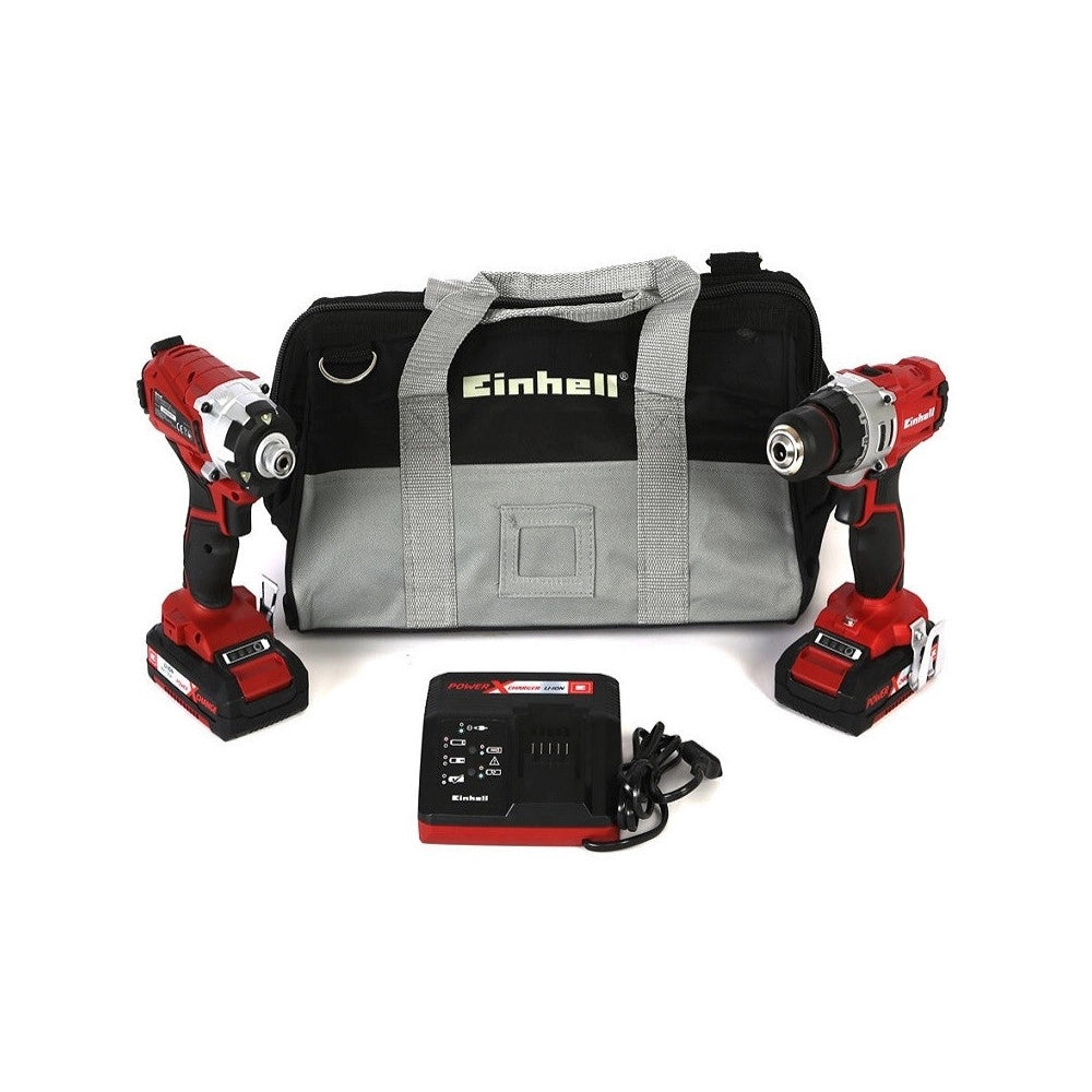 Trade Shop - Kit Trapano E Avvitatore A Batteria Da 18v Einhell Te-tk18li3ah Ioni Di Litio -