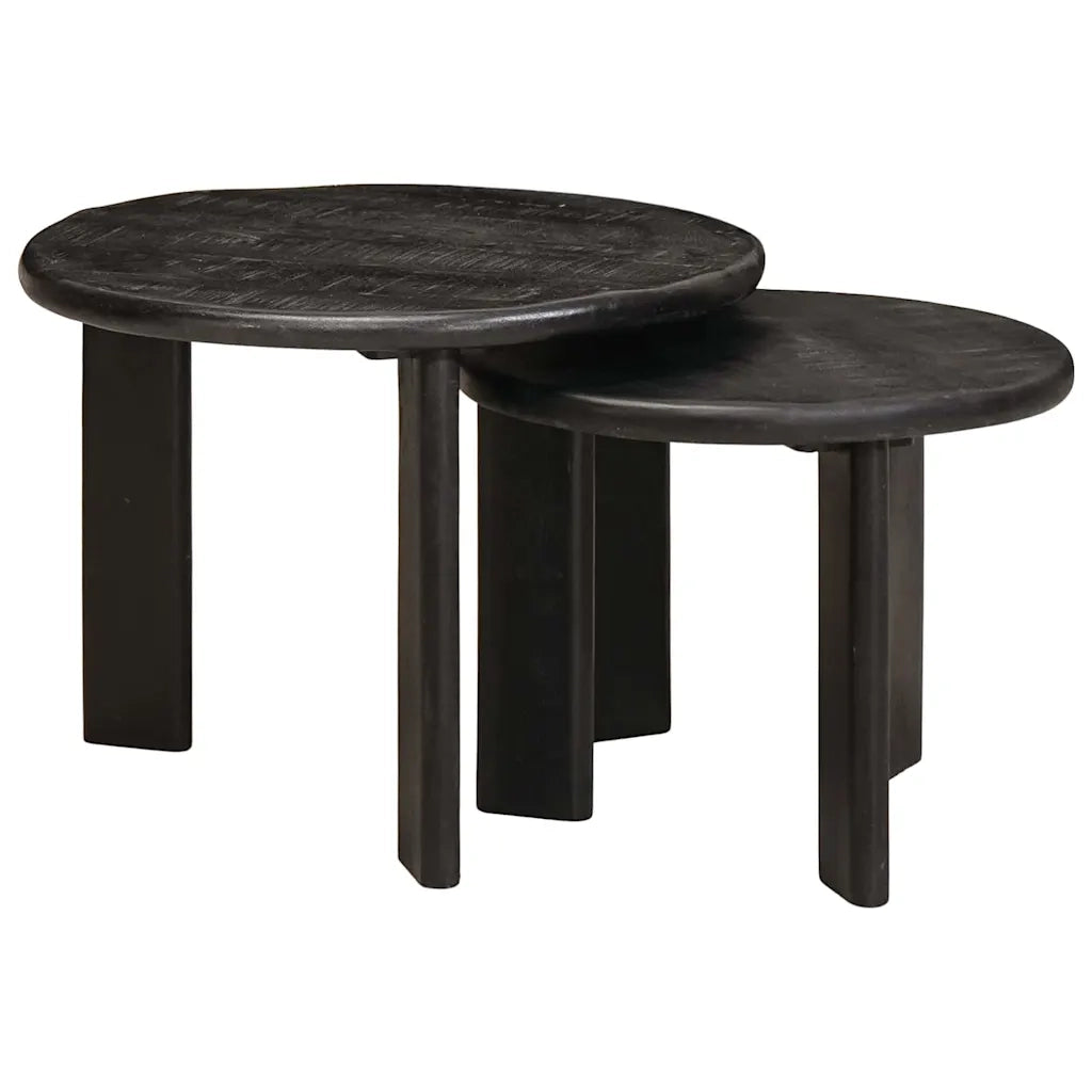 Tavoli da Caffè Nido 2 pcs Bianco Legno di mango massello