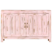 Credenza Rosa Chiaro 110x35x70 cm in Legno Massello di Mango 247764