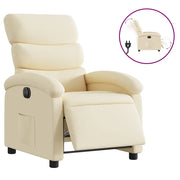 Poltrona | Sedia Relax Elettrica Reclinabile Crema in Tessuto