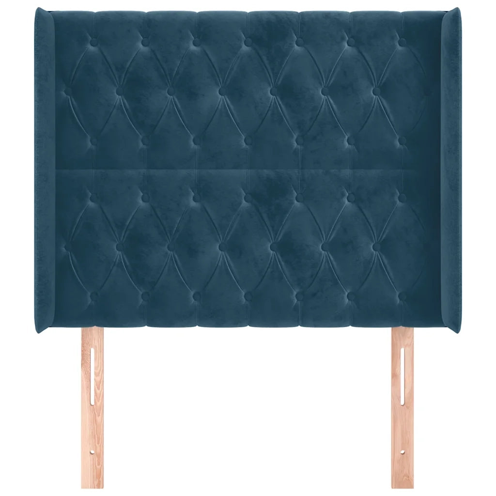 Testiera ad Orecchio Blu Scuro 103x16x118/128 cm in Velluto 3119962