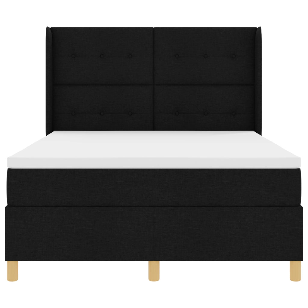 Letto a Box con Materasso Nero 140x200 cm Tessuto