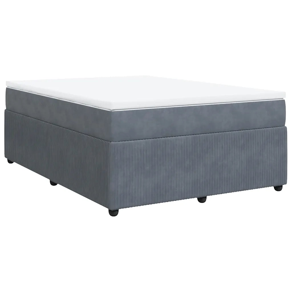 vidaXL Giroletto a Molle con Materasso Grigio Scuro 140x200 cm Velluto