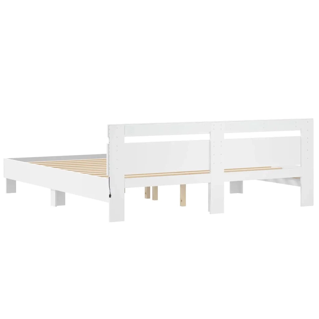 Struttura del letto Bianco 193 x 203 cm Legno multistrato 3402853