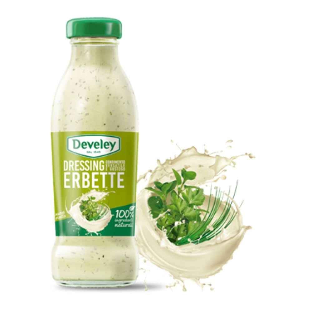 Develey salsa dressing erbette condimento in bottiglietta di vetro 230 ml