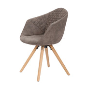 Set di 2 sedie Chadwick 100 in velluto grigio e legno