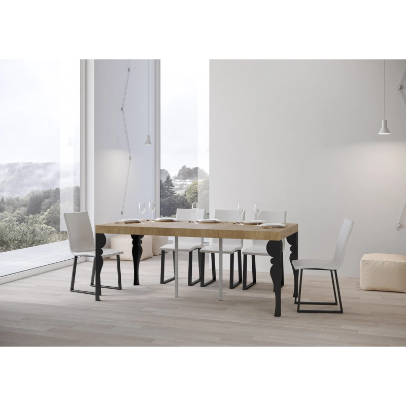 Consolle allungabile 90x40/300 cm Paxon Premium telaio Antracite - Quercia Natura