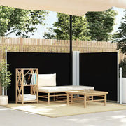 Tenda da Sole Laterale Retrattile Nera 120x1000 cm