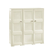 ARMADIO 3 ANTE ANGORA 118X43X125 CM CON PUNTALI E ANTE TRAFORATE – MOBILE ALTO DECORATIVO PER ZONA GIORNO E INGRESSO