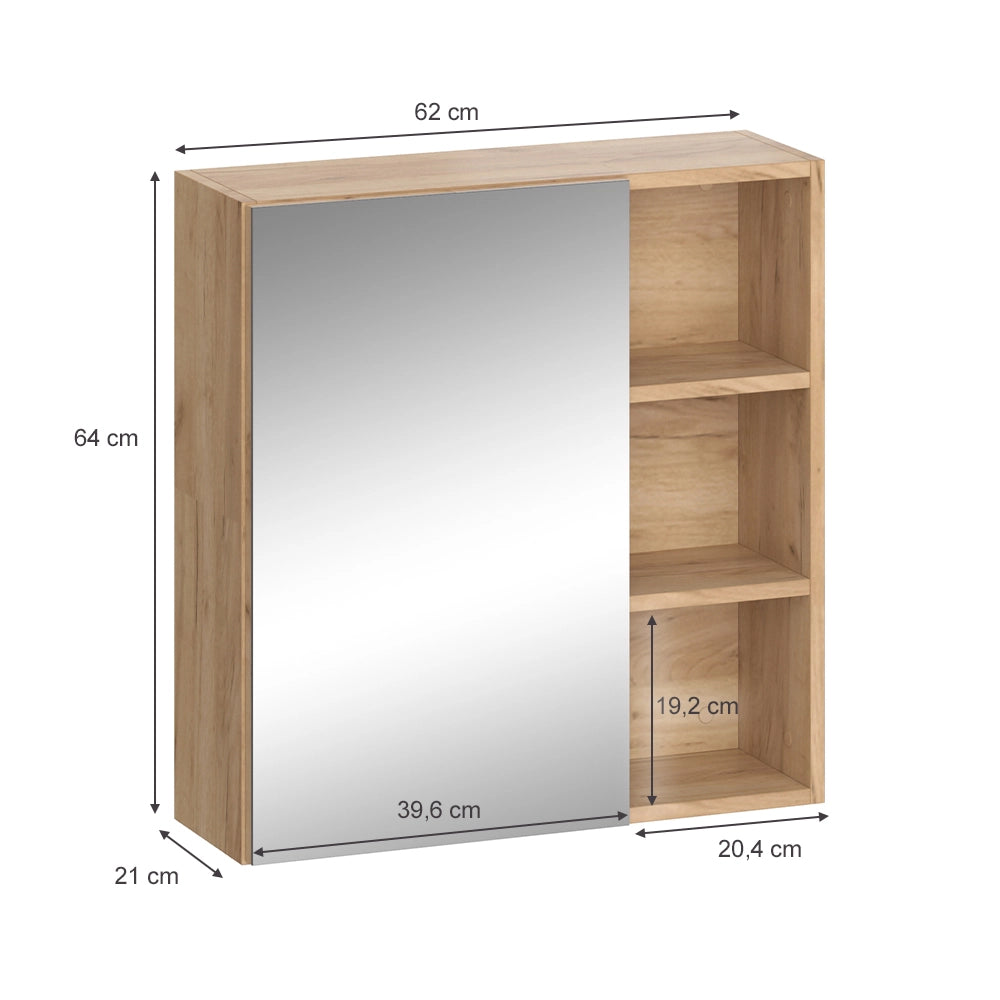 Vicco Specchio contenitore bagno Antracite 62 x 64 cm