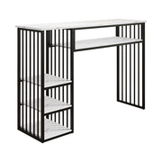Tavolo da pranzo con 3 ripiani - per cucina - MDF e metallo - 140x40x105 cm - bianco e nero