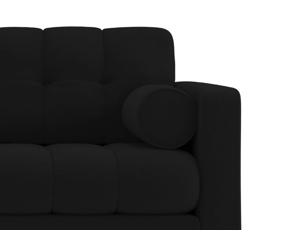 Cosmopolitan Design - Divano "Bali" 2 posti in tessuto strutturato nero 
