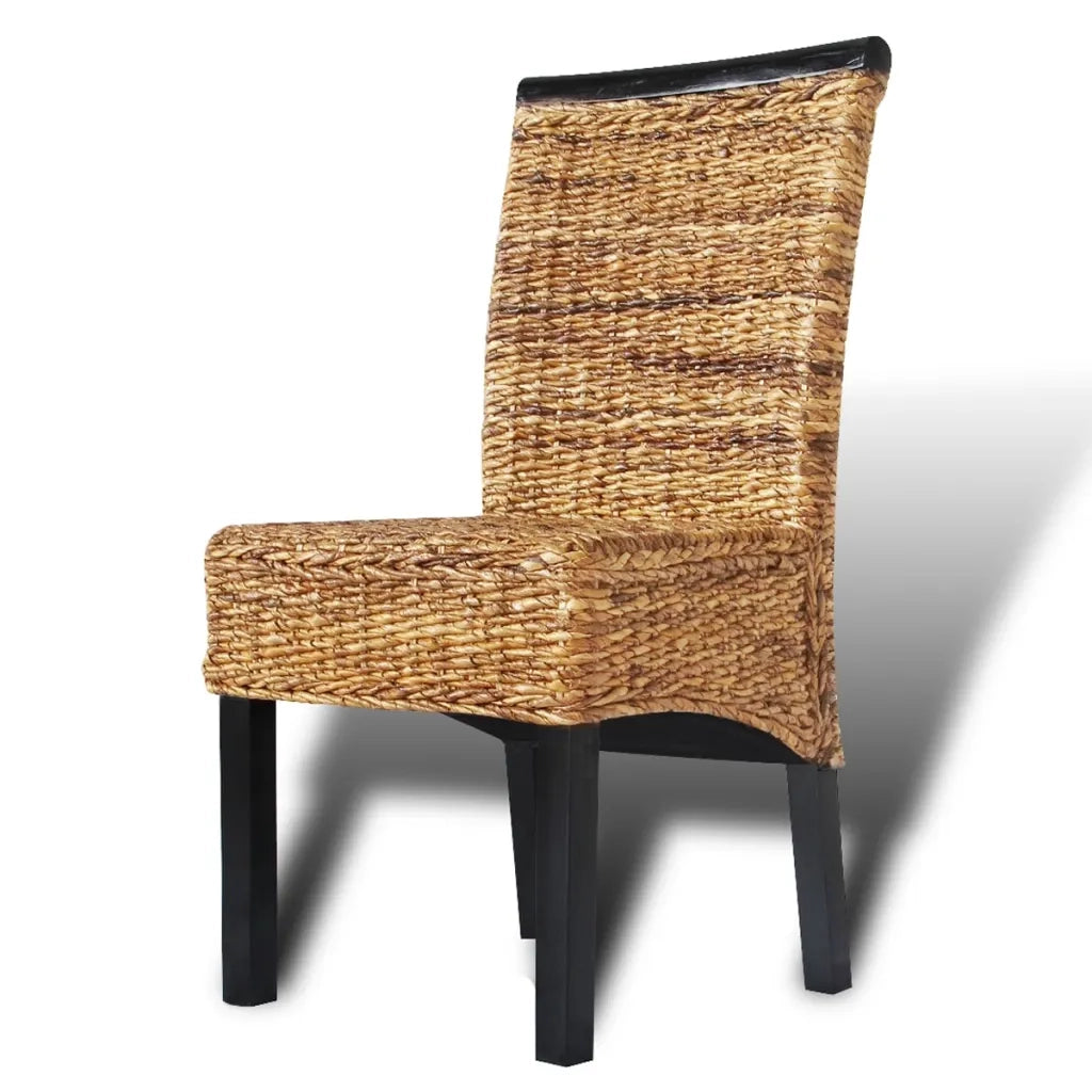 Sedie da Pranzo 4 pz in Legno Massello di Mango e Abaca 274198