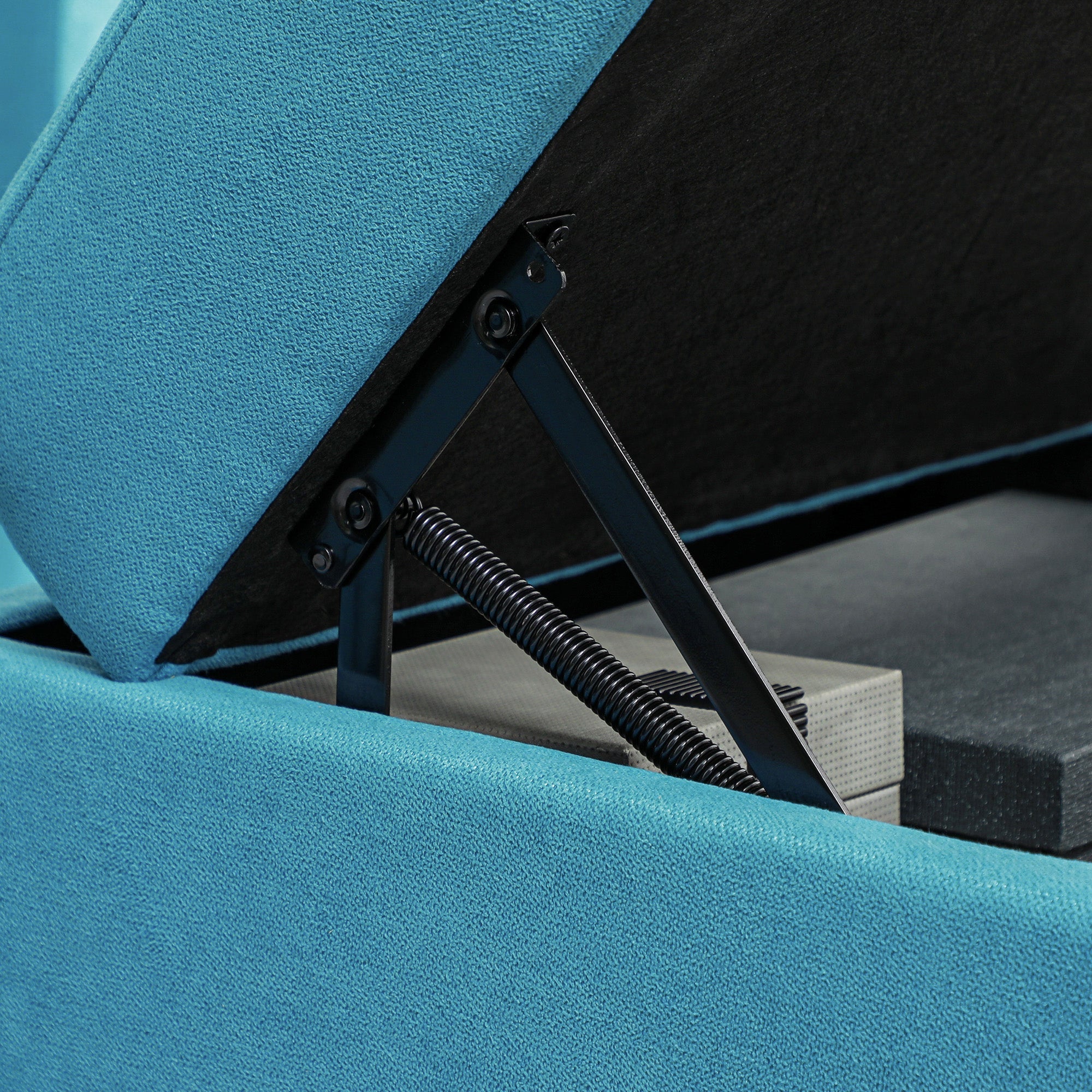 Divano 3 Posti Componibile Modulare con Pouf Poggiapiedi e Cuscini 213x156x88 cm Blu