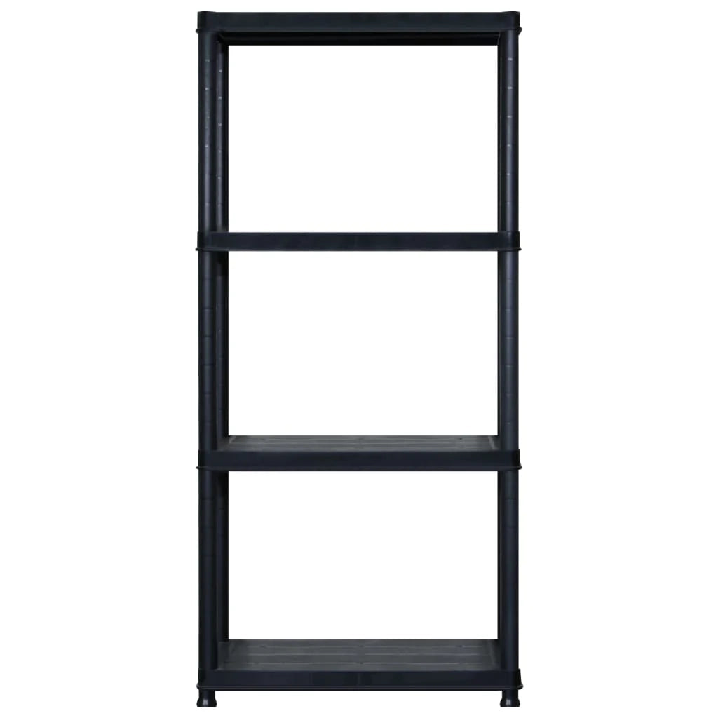 Libreria/scaffale portaoggetti a 4 ripiani 130 cm plastica nera 02_0000647