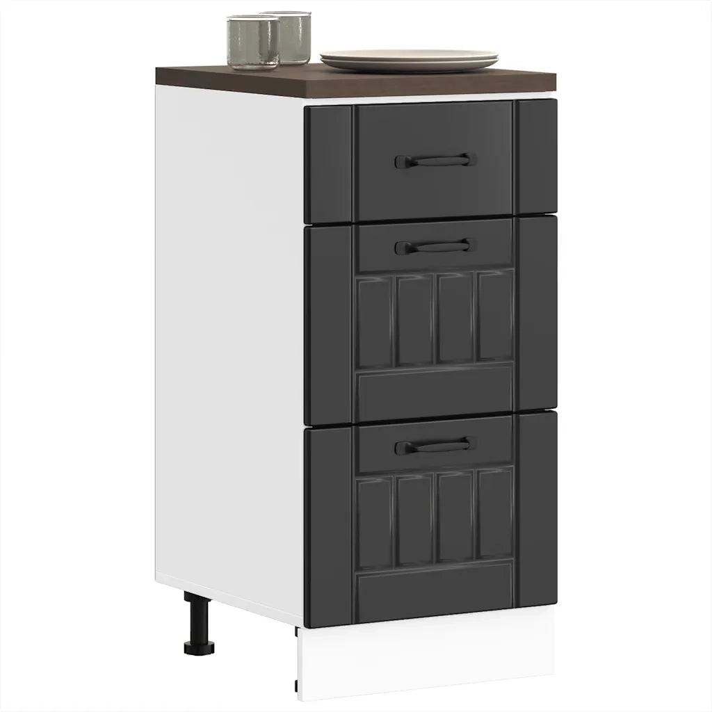vidaXL Base da Cucina Lucca Nero in Legno Multistrato