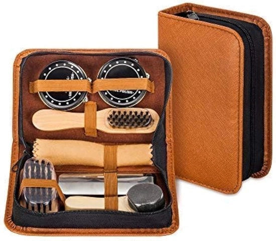 Set di pennelli per scarpe - astuccio elegante - 7 pezzi