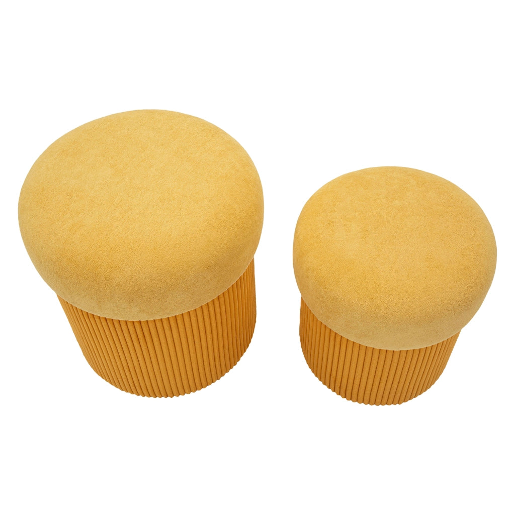 Outjo, Pouf Contenitore set da 2, 42x42x44h cm Arancione