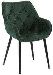 Sedia Tanna in velluto verde