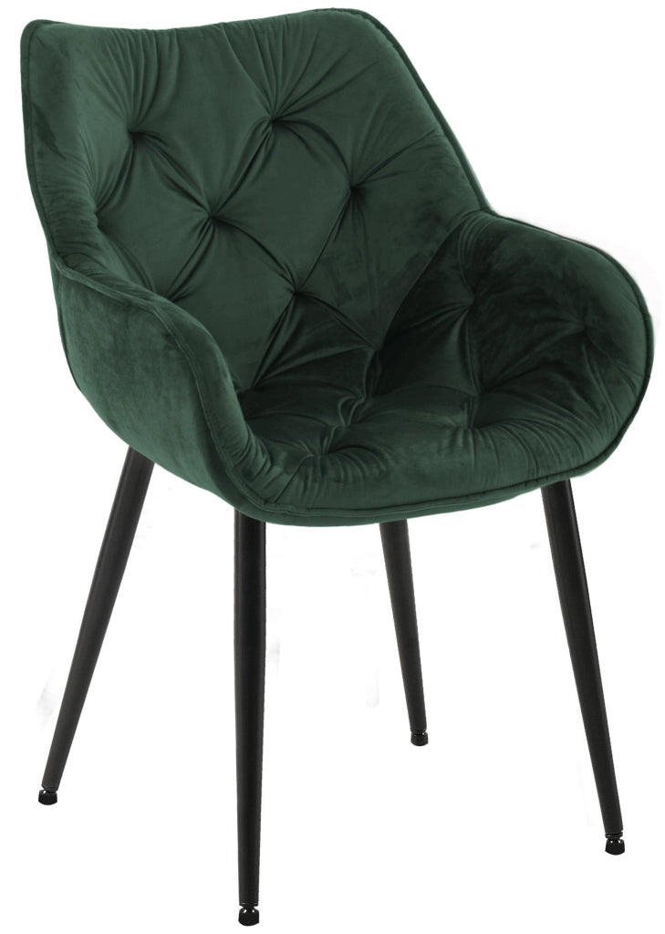 Sedia Tanna in velluto verde