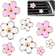 Diffusore di Aria per Auto 8 Pezzi - Fiori di Margherita - Aromaterapia - Diffusore di Olio Essenziale - Decorazione Interna - Accessori per Auto - Decorazione per Auto