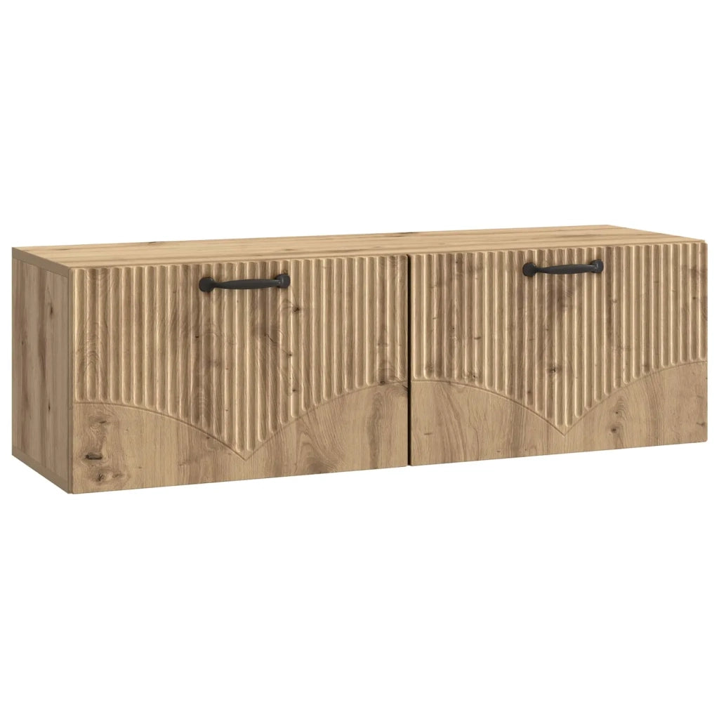 Mobile Porta TV da Muro-Credenza per TV sospesa Rovere Artigianale 98 x 31 x 30 cm 745384