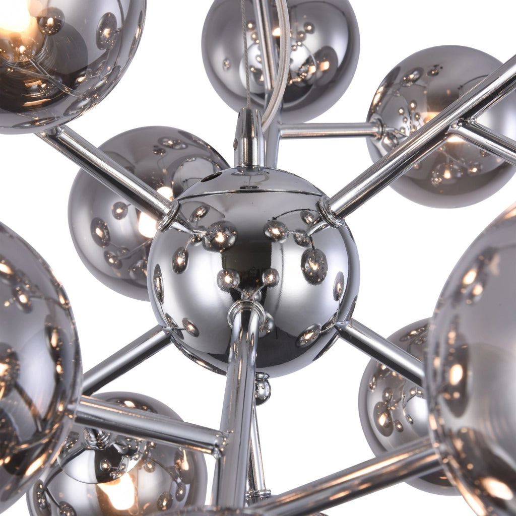 Lampadario Maytoni Dallas cromo 24 luci sfere fumo