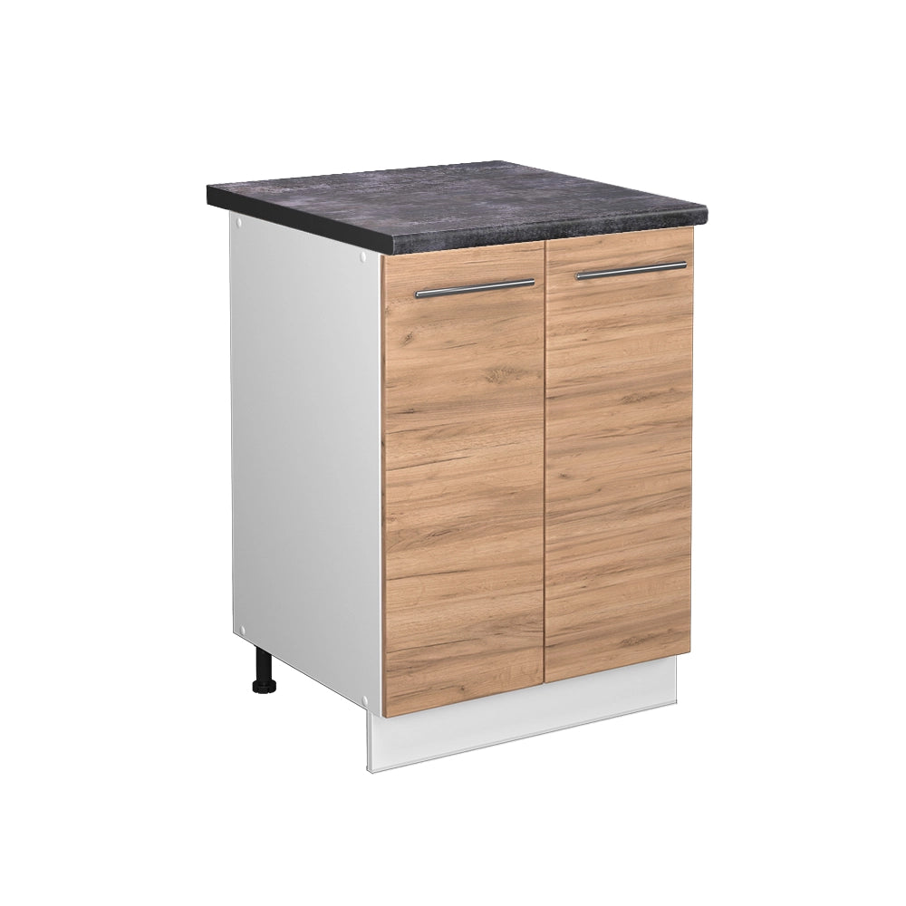 Mobiletto base cucina Fame-Line Rovere dorato/Bianco 60 cm, PL Antracite Vicco