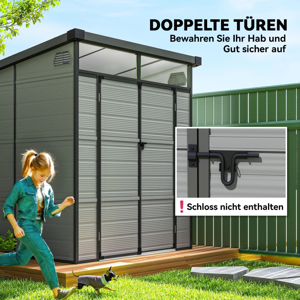 Capanno da giardino in plastica ¨C zephmum ¨C 190x190 cm grigio chiaro