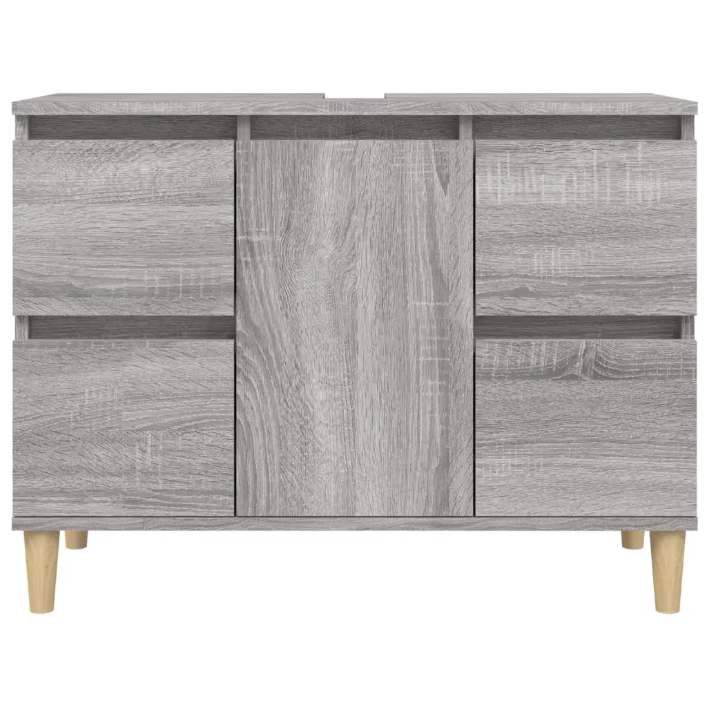 Mobile Lavabo Grigio Sonoma 80x33x60 cm in Legno Multistrato 821274