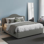 Letto Matrimoniale Alborella, Letto Matrimoniale Sfoderabile Made in Italy, Grigio
