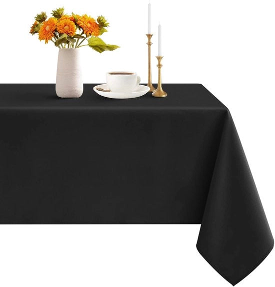 Tappeto per tavolo centrale 100x100 cm nero lavabile impermeabile a tavoli per giardino, matrimonio, ristorante, caffè, esterno, balcone, terrazza
