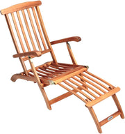 Lettino Prendisole Queen Mary Legno Acacia Poggiapiedi Rimovibile Sedia Sdraio Giardino Piscina