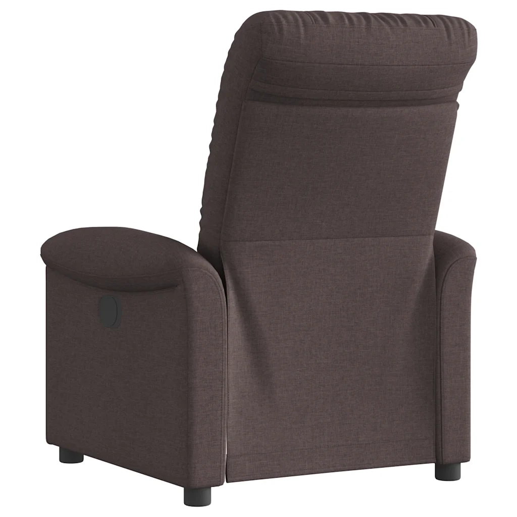 Poltrona | Sedia Relax Elettrica Reclinabile Marrone Scuro in Tessuto