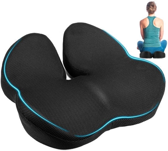 Cuscino Ergonomico Antislip - Cuscino per Seduta - Cuscino per Ufficio - Cuscino con Sottopiede Antiscivolo - Cuscino con Schiuma di Alta Densità - Cuscino per Migliorare la Postura - Cuscino per Sedute di Ufficio