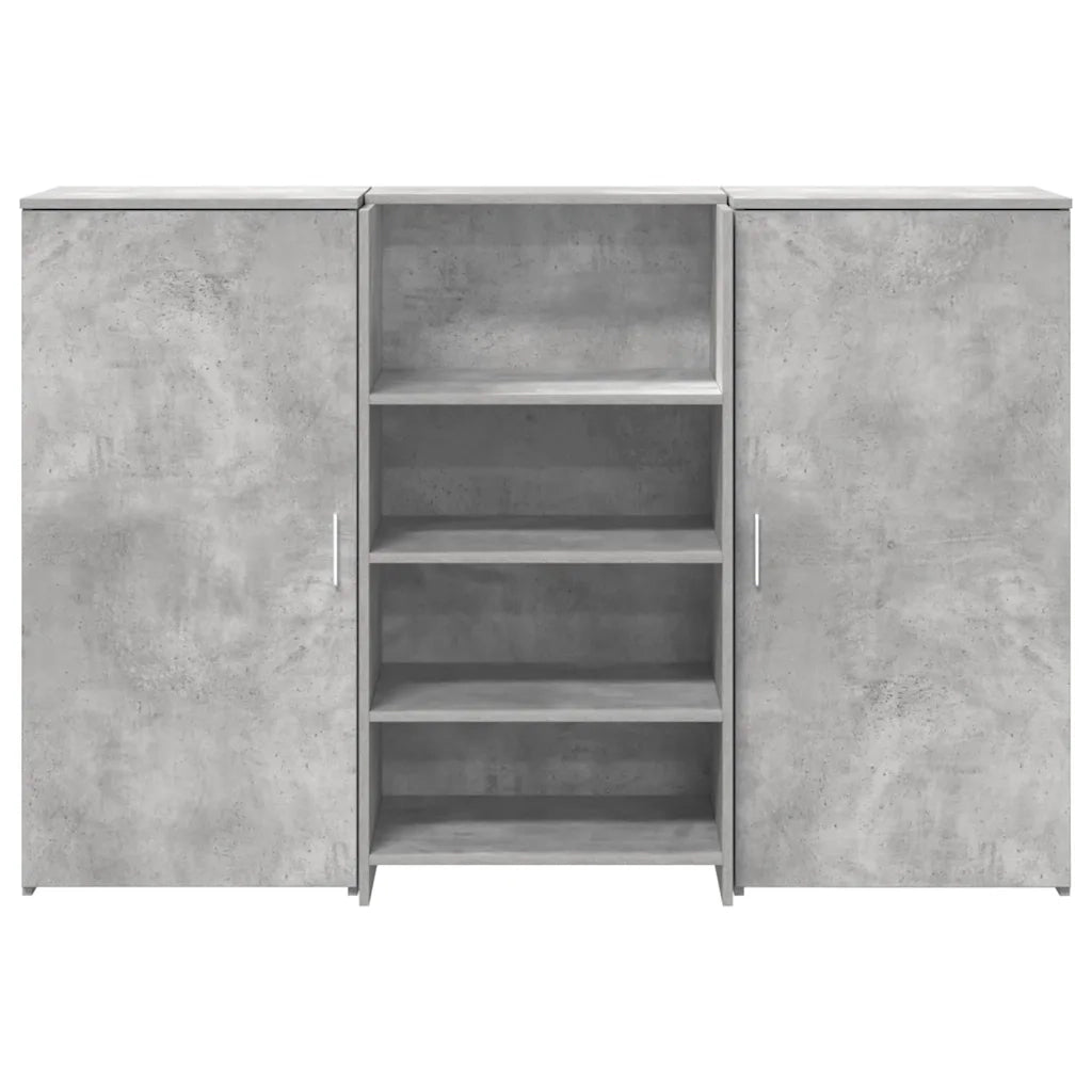 vidaXL Banco Reception Grigio Cemento 155x50x103,5cm Legno Multistrato