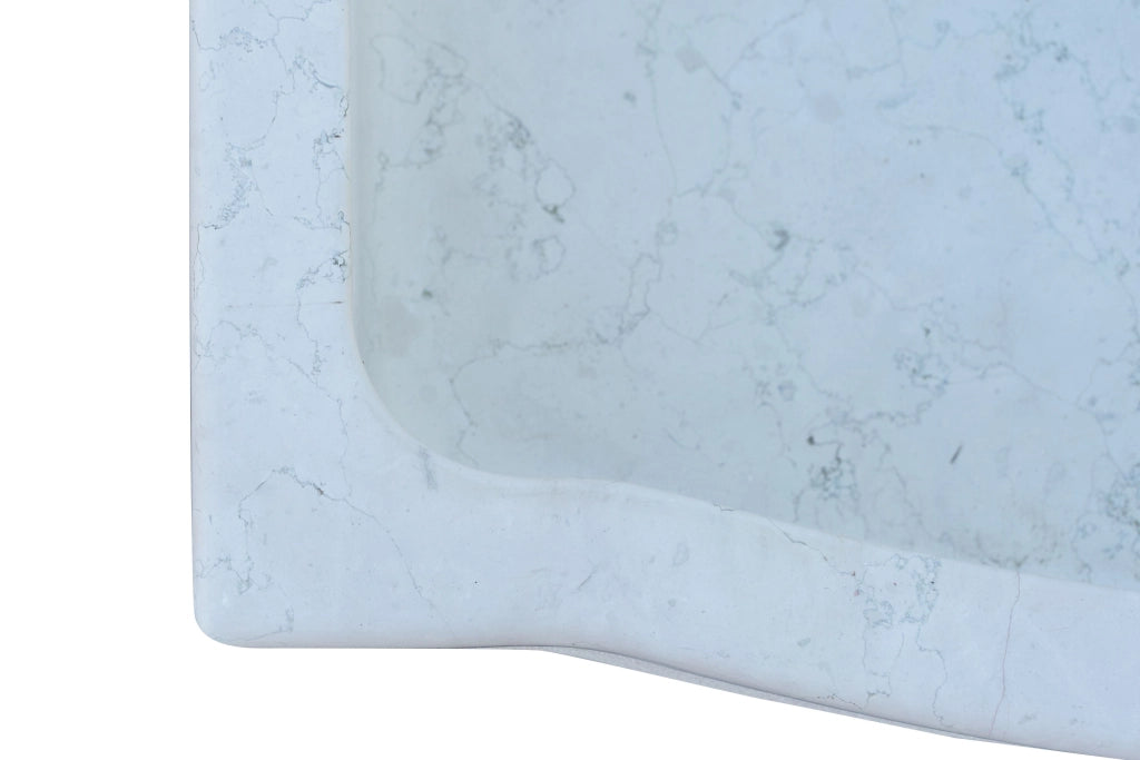 Biscottini Acquaio in marmo bianco L90xPR65xH19.5 cm Vasca realizzata completamente