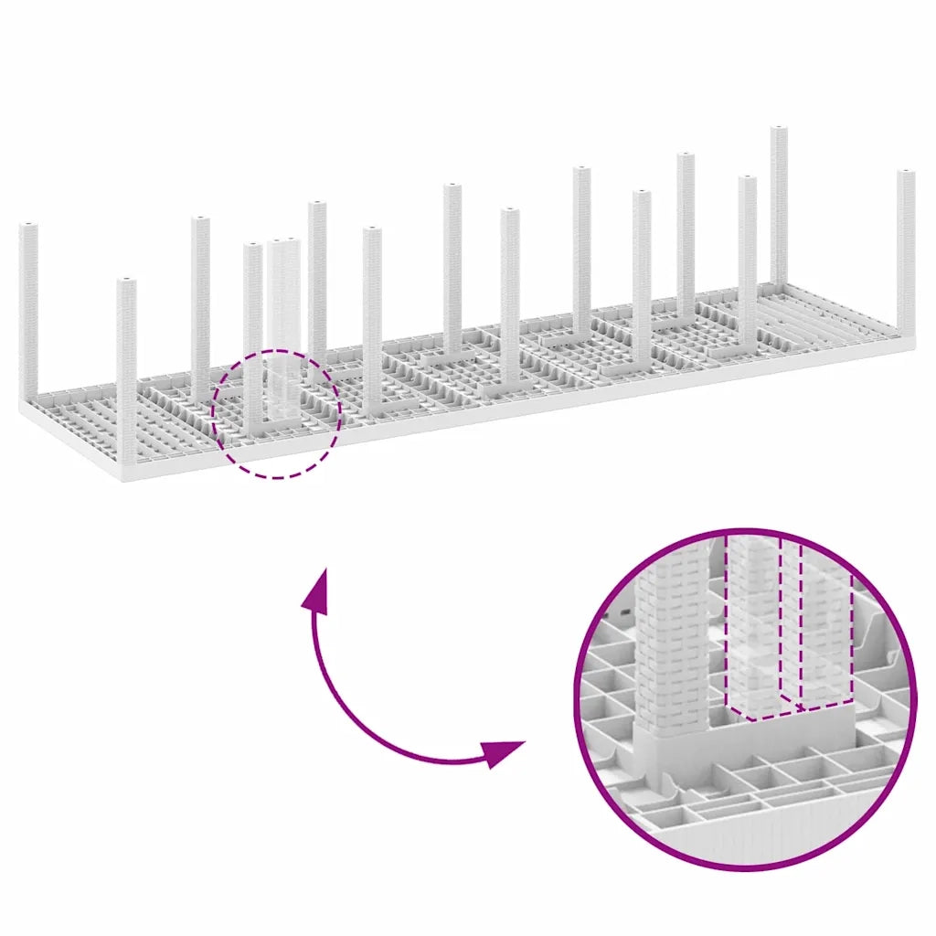 Set da Pranzo per Giardino 15 pcs Bianco Rattan Polt 3378644