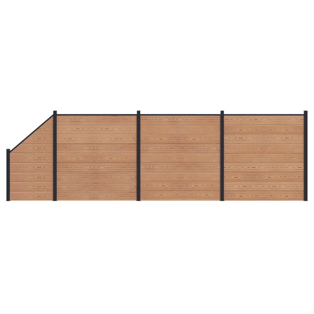 Pannello di Recinzione 4 pcs WPC e Alluminio Marrone 3429386