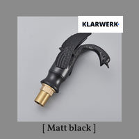 ADRIAN | Rubinetteria da bagno di design in acciaio inox con effetto cigno per lavabo lussuoso nero opaco ristorazione | miscelatore bagno 2 attacchi