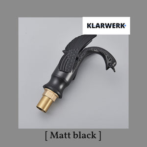 ADRIAN | Rubinetteria da bagno di design in acciaio inox con effetto cigno per lavabo lussuoso nero opaco ristorazione | miscelatore bagno 2 attacchi