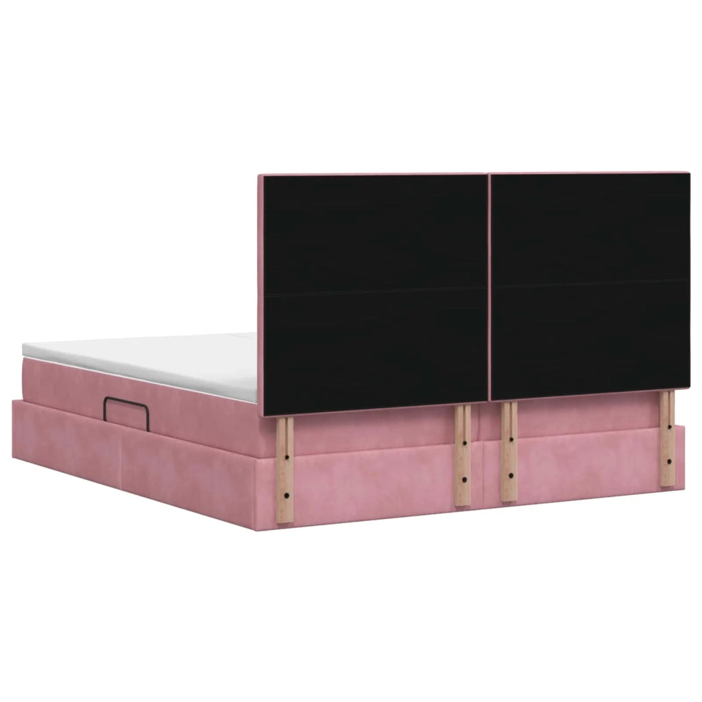 Letto con Contenitore con testiera Rosa 180 x 200 cm Velluto 3459842