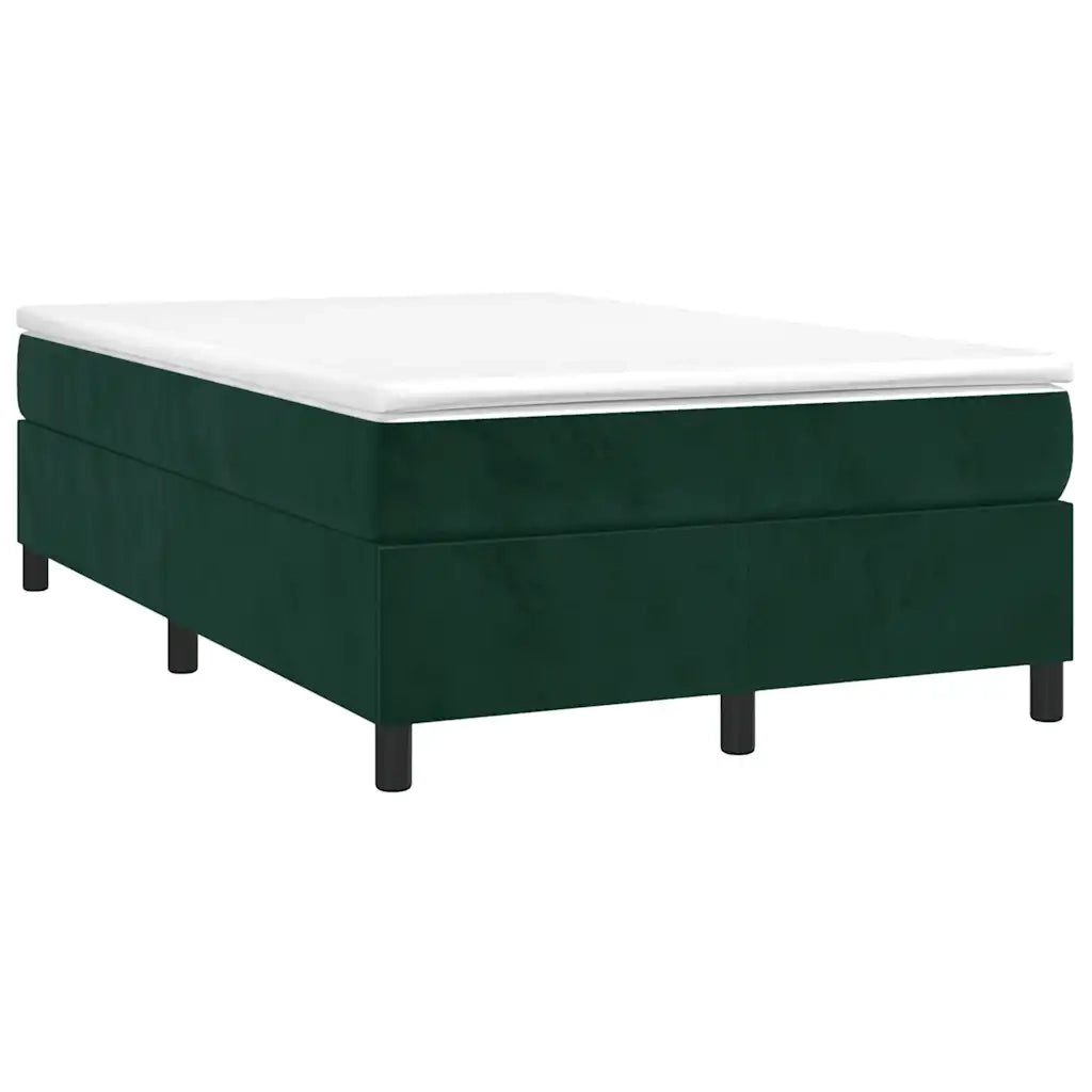 Giroletto a Molle con Materasso Verde Scuro 120x190 cm Velluto