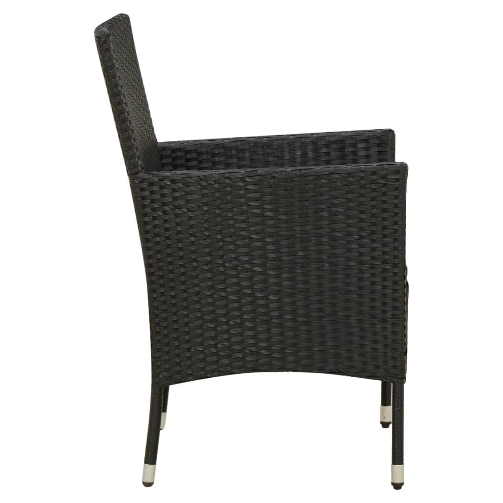 Salotto da esterno in 5 pezzi con cuscini in resina intrecciata nera 02_0014954