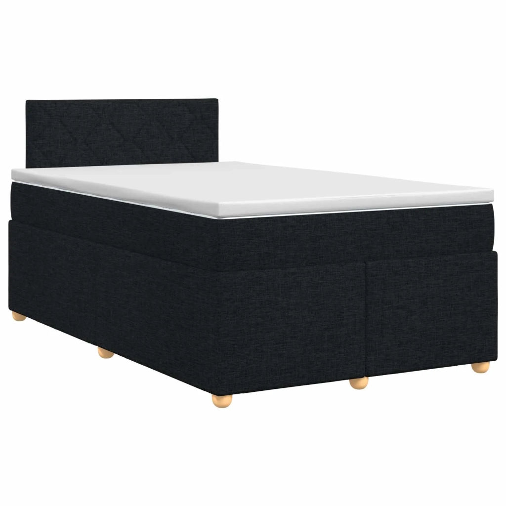 Letto box spring con materasso Nero 120 x 190 cm Tessuto 3450918