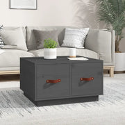 Tavolino da Salotto-Tavolino da soggiorno Grigio 60x53x35cm in Legno Massello di Pino