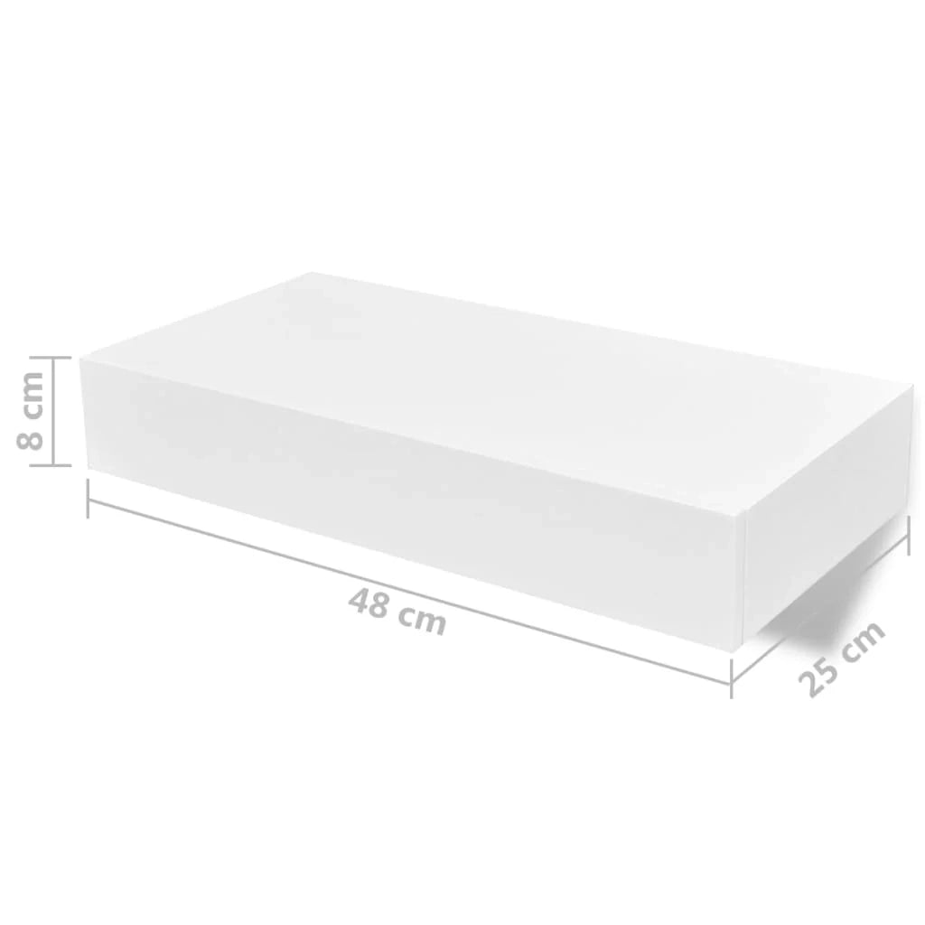 Scaffale di design da parete con cassetti 2 pezzi bianco 48 cm 2702266