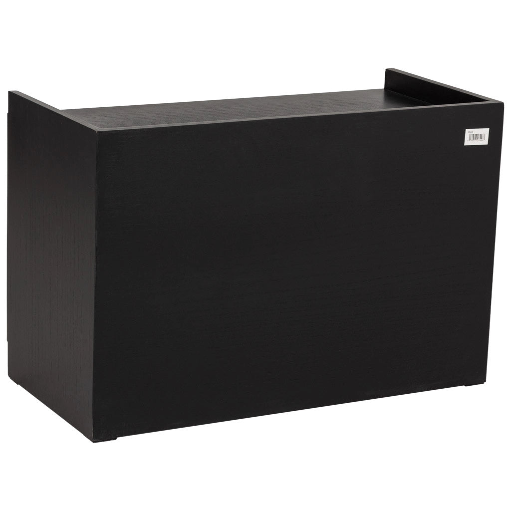 Sgabello porta scarpe in legno e metallo nero 80x38x53