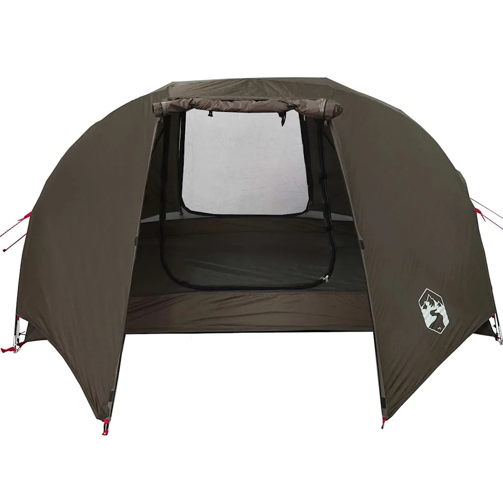 Tenda da Pesca per 3 Persone-Tenda da campeggio Marrone Impermeabile